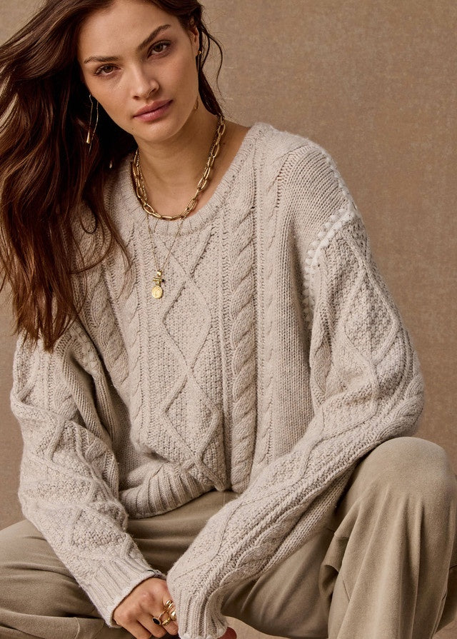 Xanthe crew neck knit sweater, the upside, Mika and max