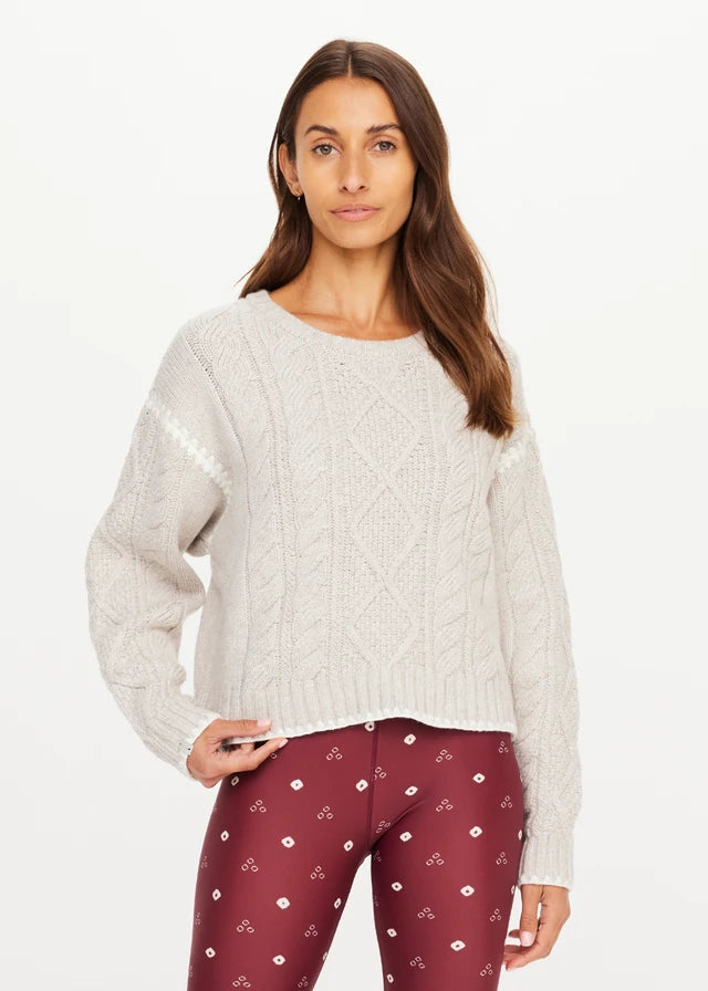Xanthe Crew Neck Knit Sweater Cream