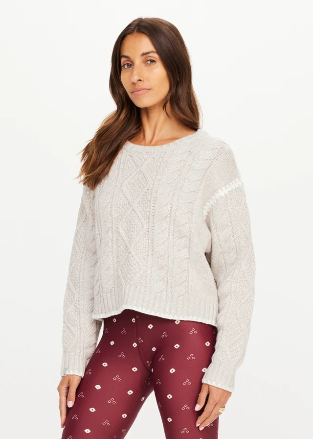 Xanthe Crew Neck Knit Sweater Cream