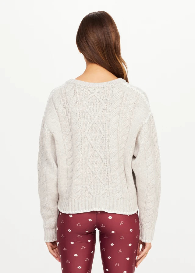 Xanthe Crew Neck Knit Sweater Cream