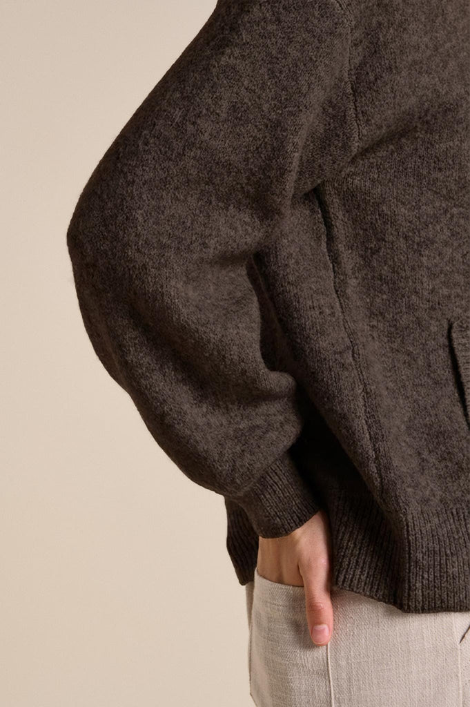 Knitted Bomber Chocolate