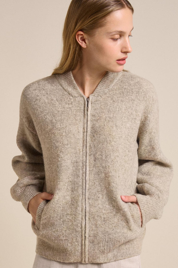 Knitted Bomber Oatmeal