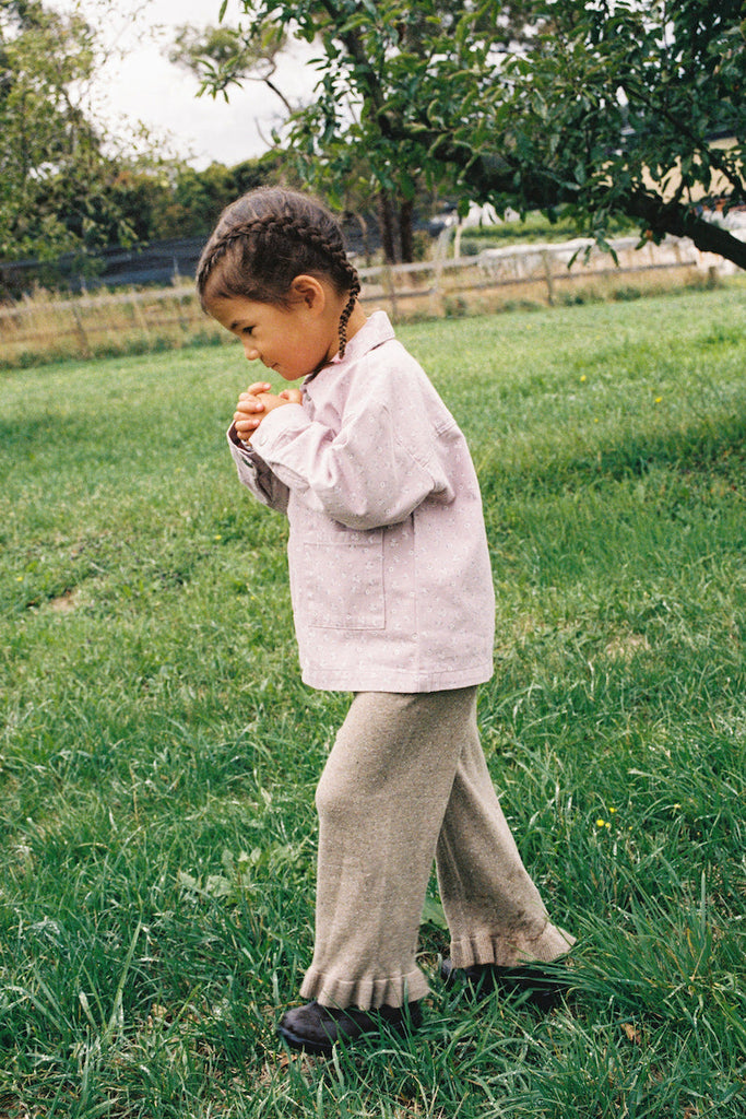 Organic Frill Knit Flares Oatmilk