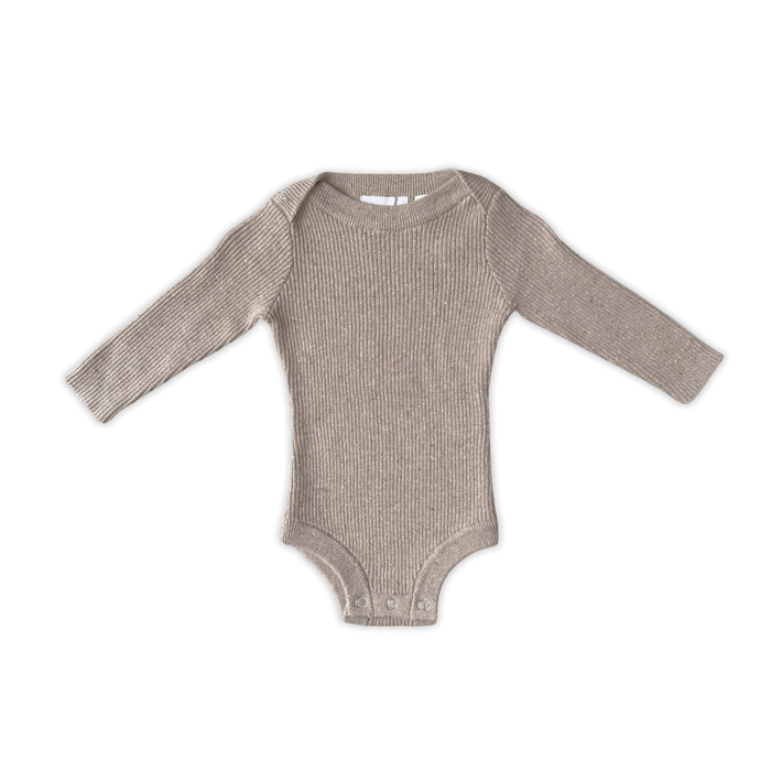 Organic Speckle Essential Knit Bodysuit Oatmilk