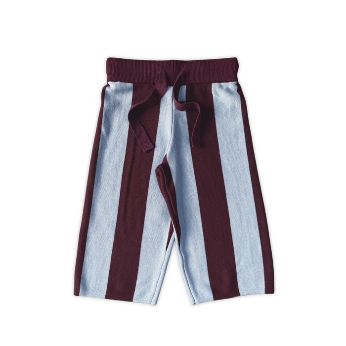 Organic Striped Knit Pants Plum and Haze