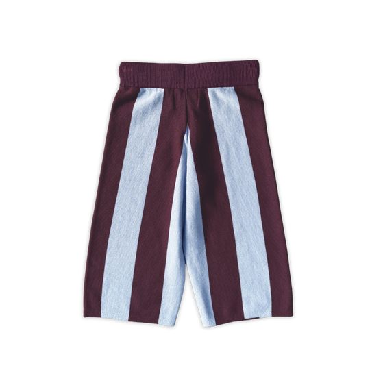 Organic Striped Knit Pants Plum and Haze