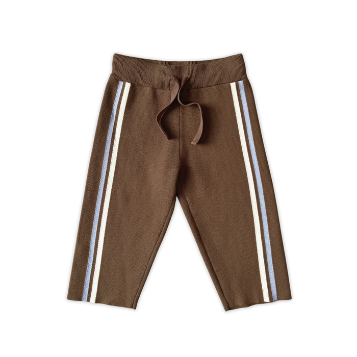 Organic Striped Milano Knit Pant Espresso