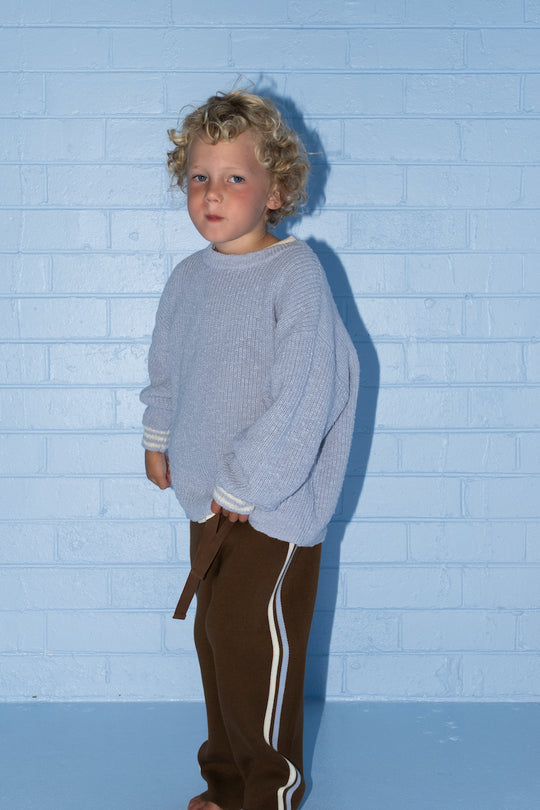 Organic Striped Milano Knit Pant Espresso