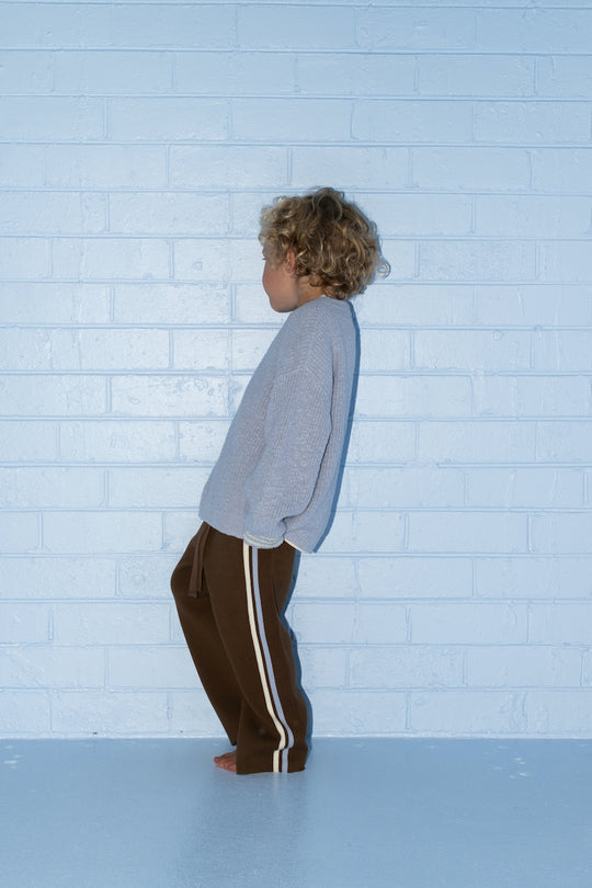 Organic Striped Milano Knit Pant Espresso