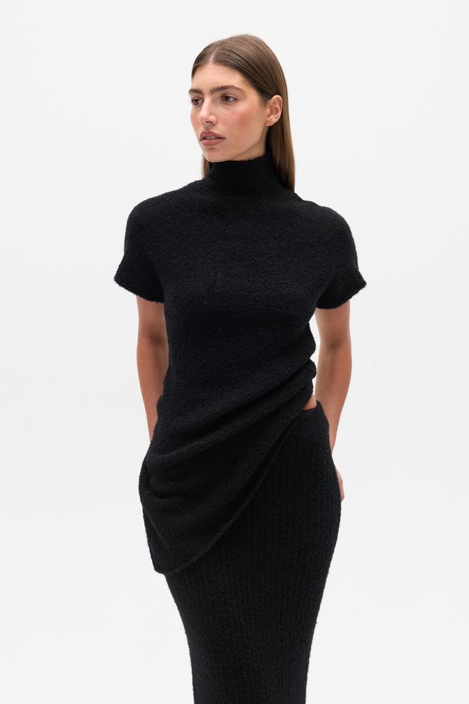 Evren Knit Top Black