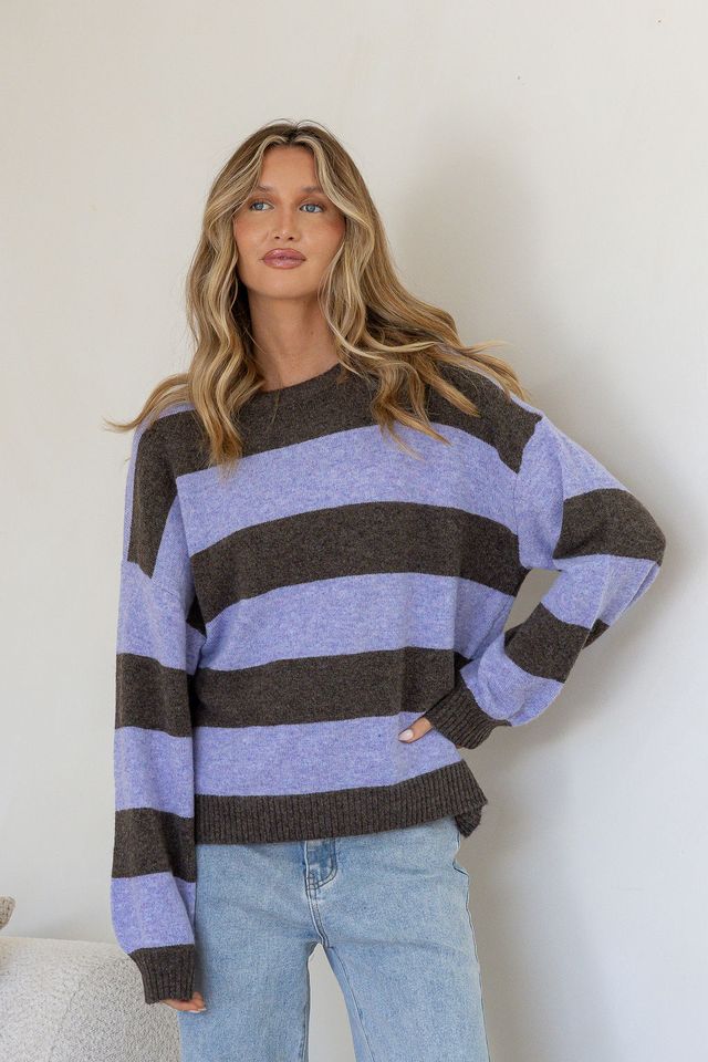 Brady Bunch Knit Lilac / Choc