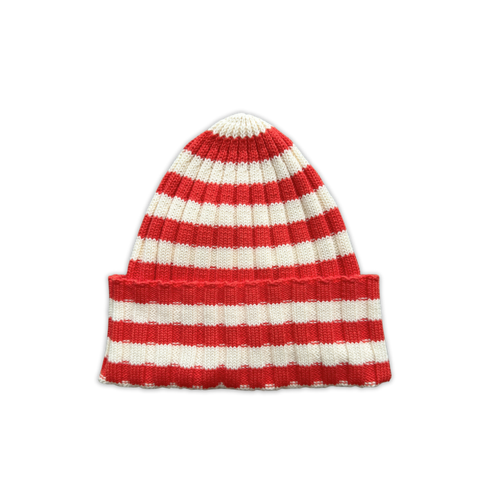 Organic Striped Pixie Beanie - Sauce