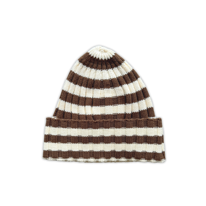 Organic Striped Pixie Beanie - Espresso