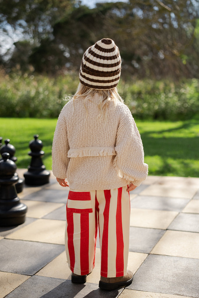 Organic Everyday Stripe Pant - Sauce