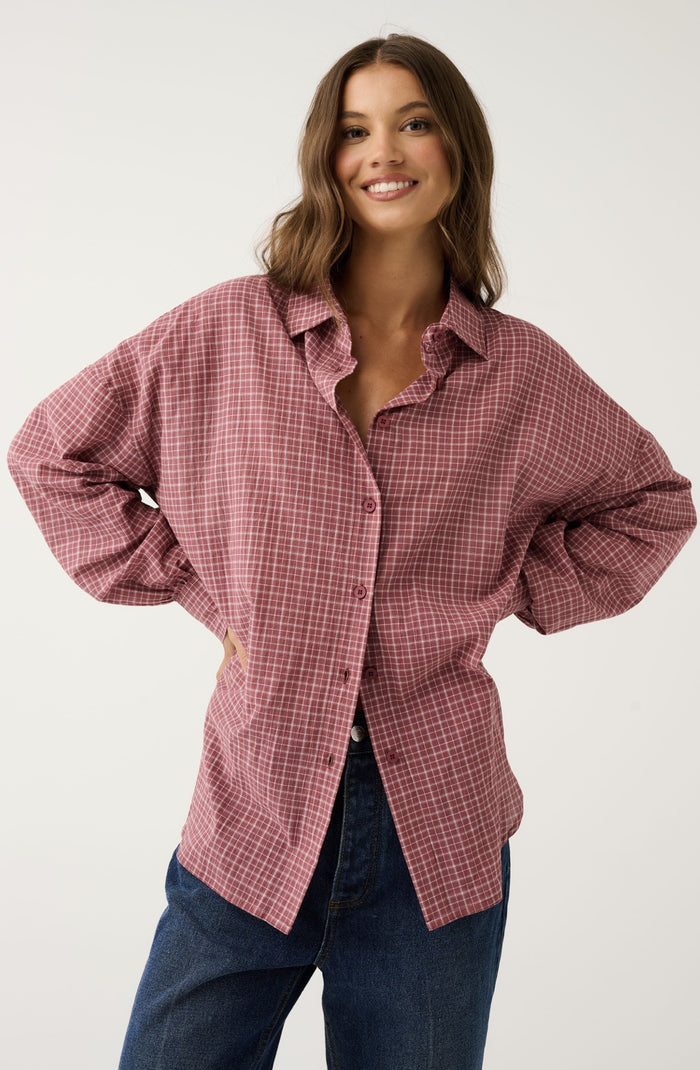 Darby Shirt Mulberry Check