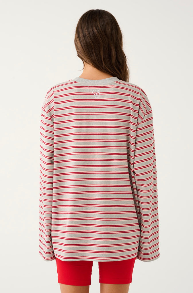 Harley Long Sleeve Grey Marle Stripe