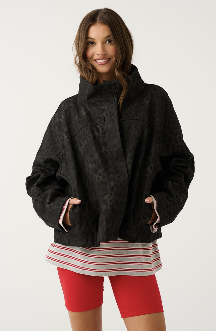 PETA jacket black washed leopard, cartel and willow, Mika and max