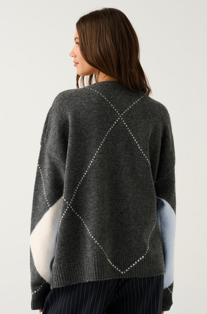 Sophie Knit Charcoal Argyle