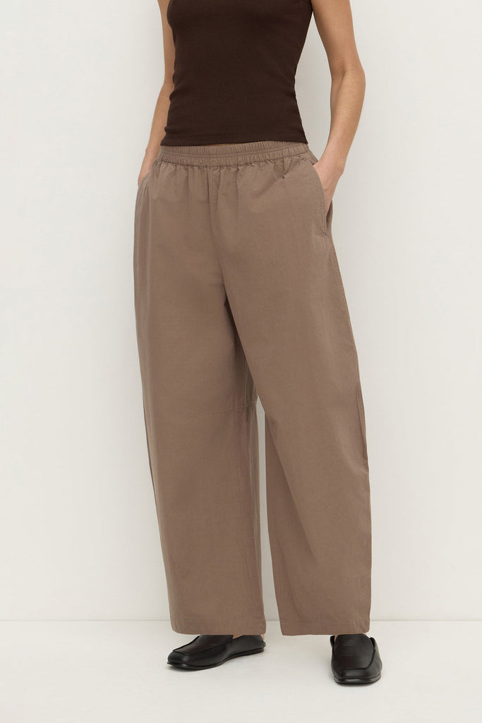 Elaine Washed Cotton Pant Dark Sand