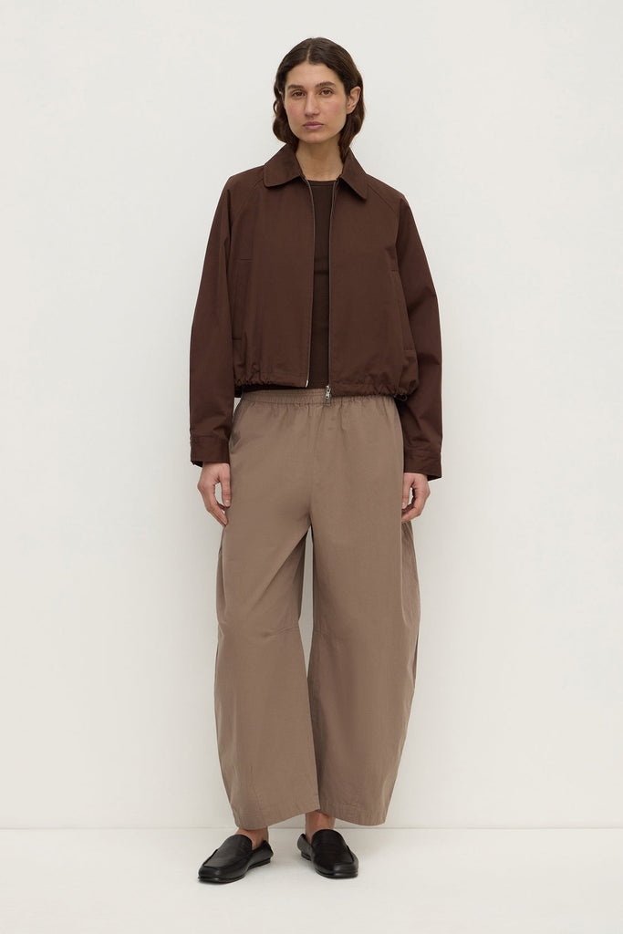 Elaine Washed Cotton Pant Dark Sand