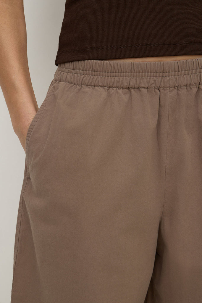 Elaine Washed Cotton Pant Dark Sand