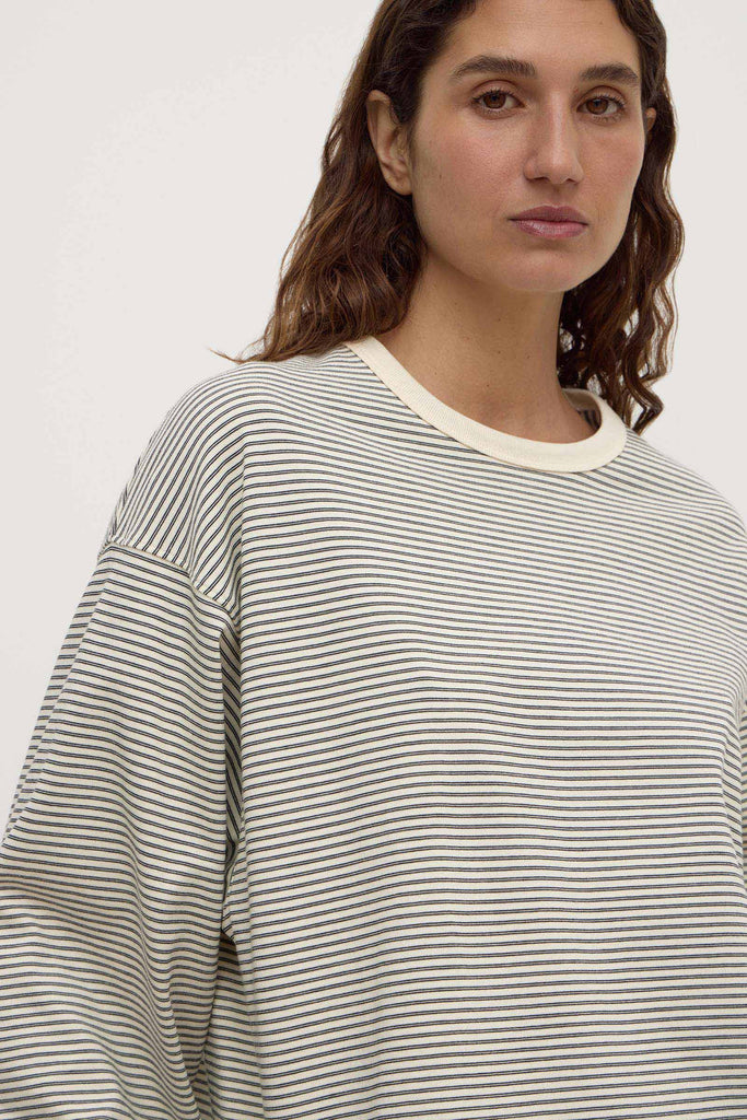Malone Stripe Wide Sleeve Tee Cream/Black