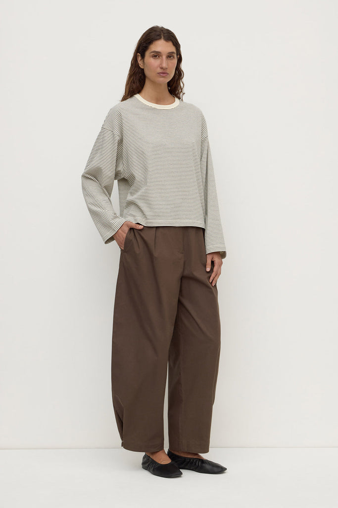 Malone Stripe Wide Sleeve Tee Cream/Black