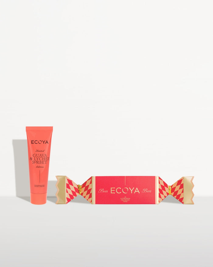 Hand repair bon bon guava and lychee sorbet