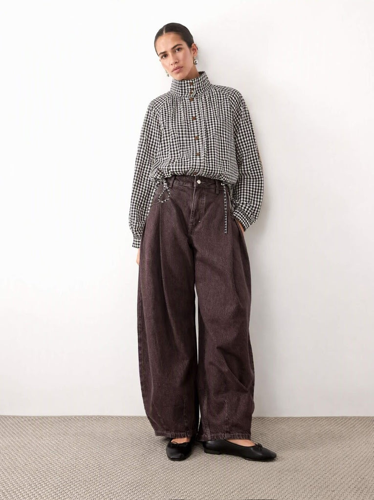 Choc Gingham Drawstring Jacket