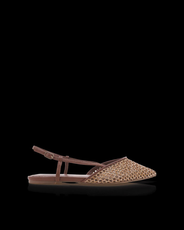 ALISON-DARK TAN-NATURAL RAFFIA - Mika and Max