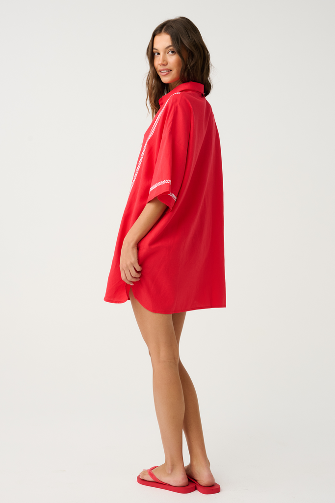 Casey Shirt Dress - Mandarin