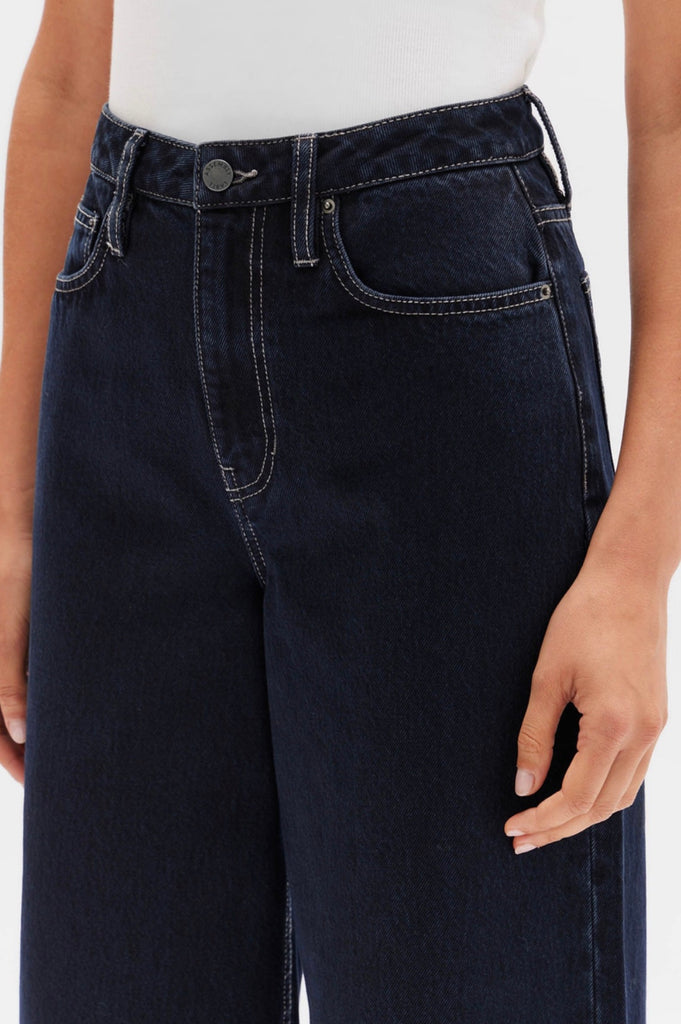 Wide Leg Jean Contrast Blue