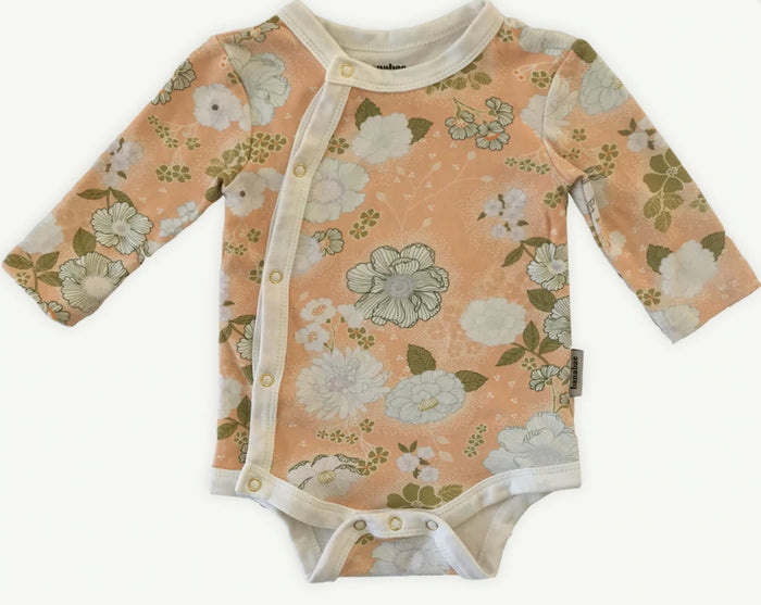 Peach Blossom Organic Cotton Long Sleeve Onesie