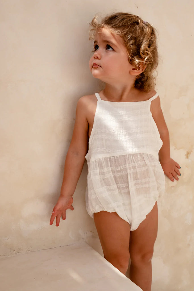 Field romper - white