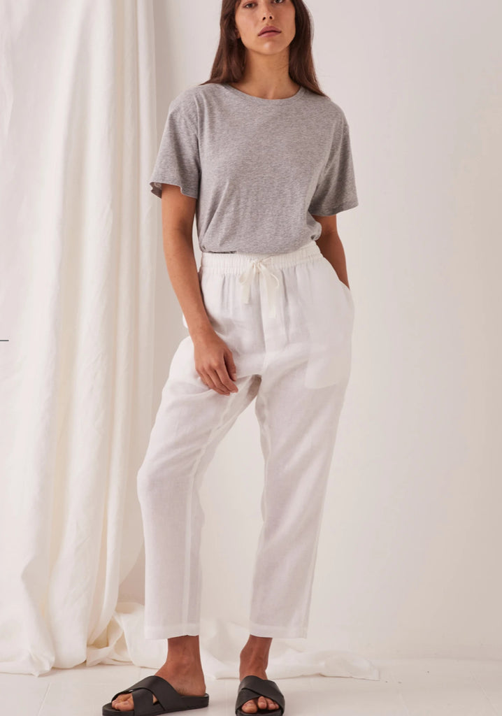 ANYA LINEN PANT WHITE