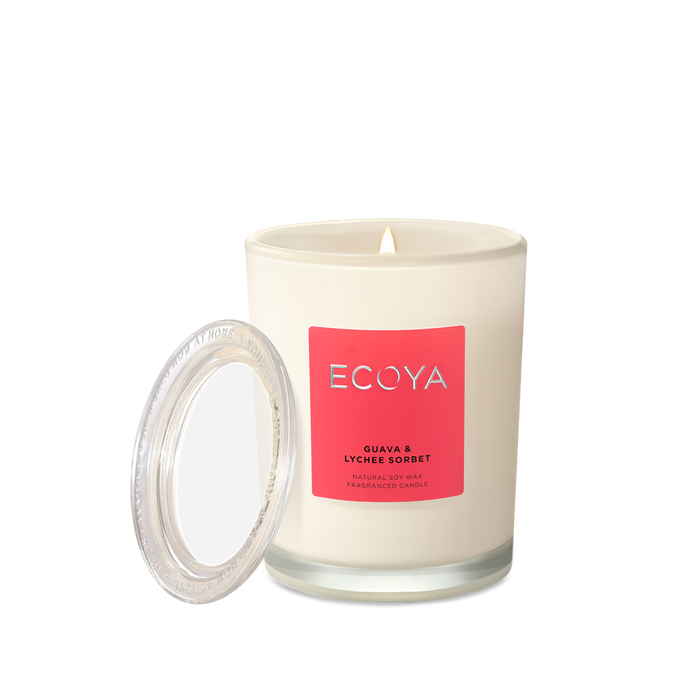 Guava and Lychee Sorbet Metro Jar, Candle, Ecoya - Mika and Max