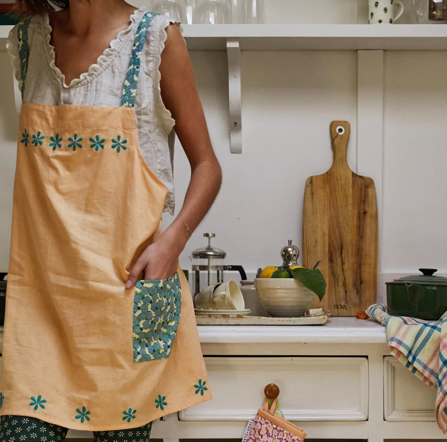 DAWLEY CROSS BACK APRON - CREPE