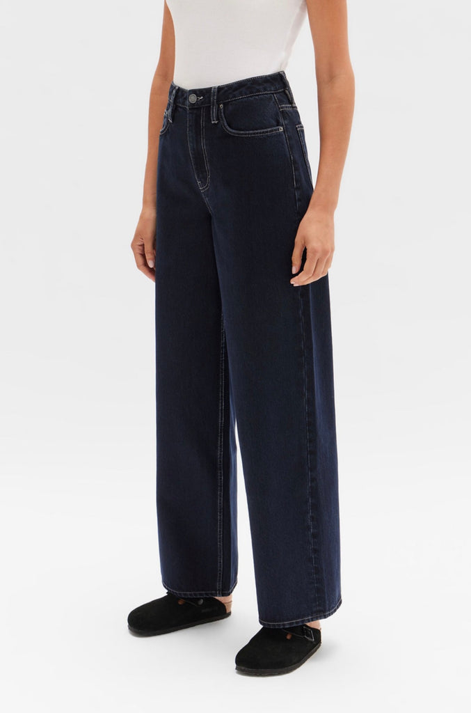 Wide Leg Jean Contrast Blue