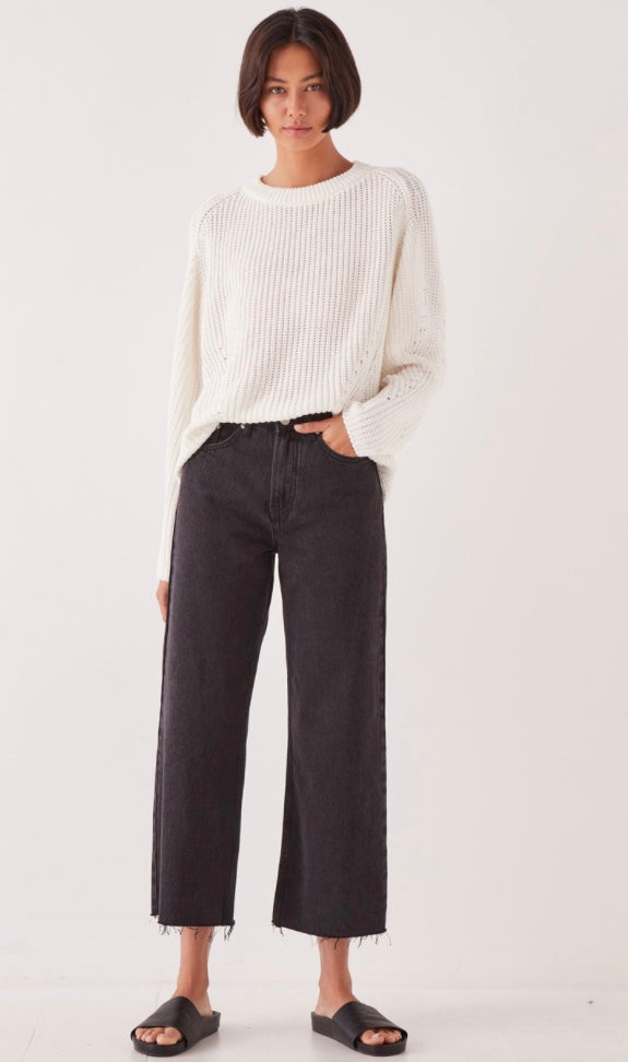 HIGH WAISTED FLARE JEANS Washed black, assembly label, Mika and max