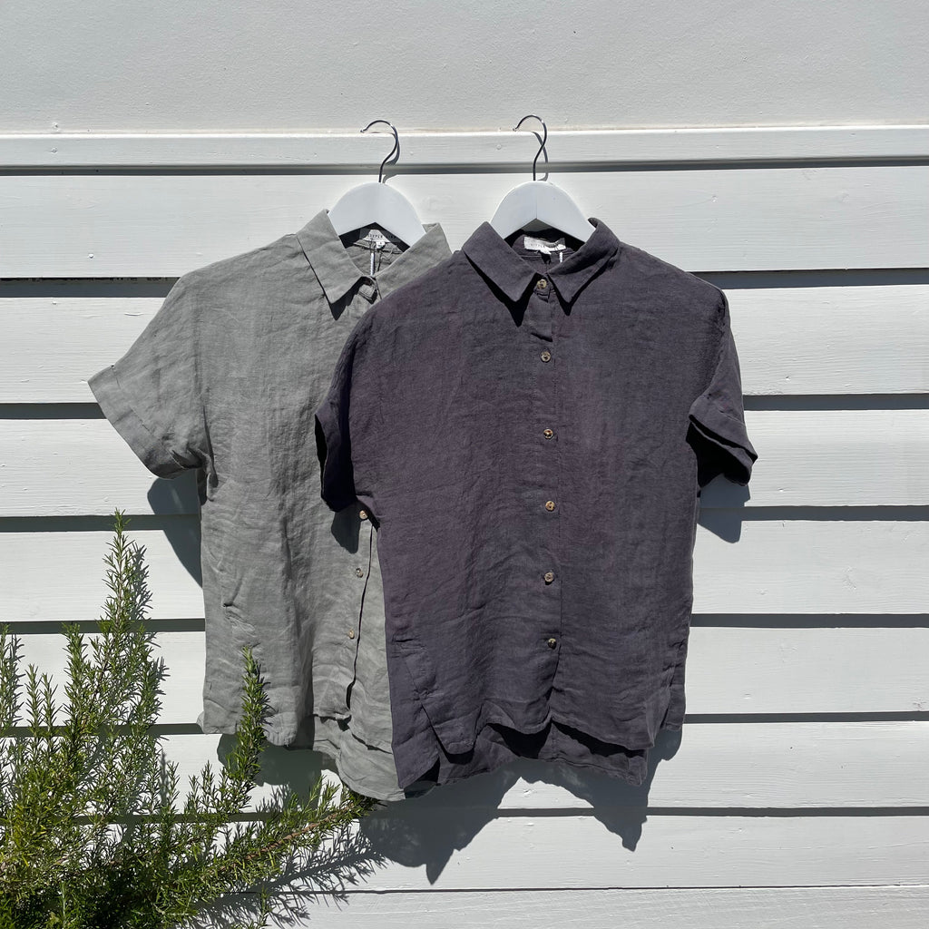 ESSENTIAL LINEN SHIRT - SAGE