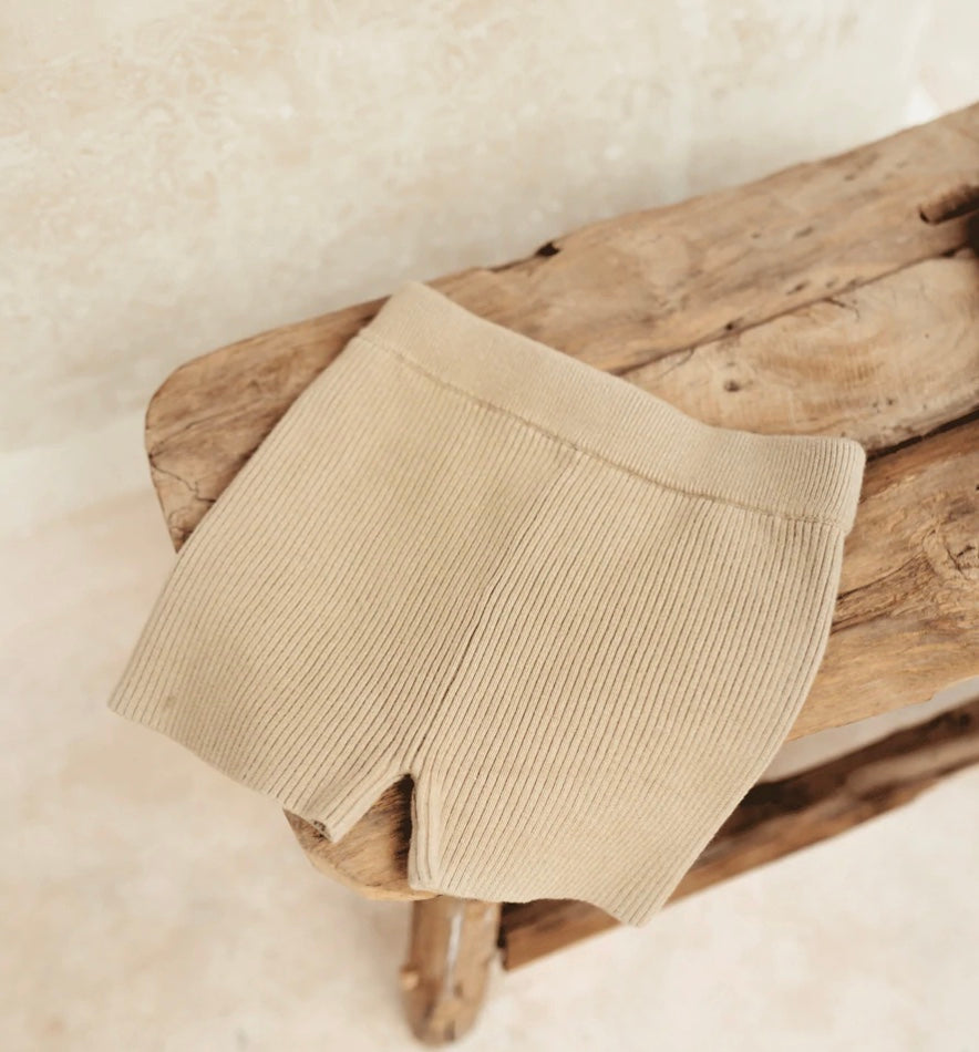 Rumi Knit Shorts | Olive - Mika and Max