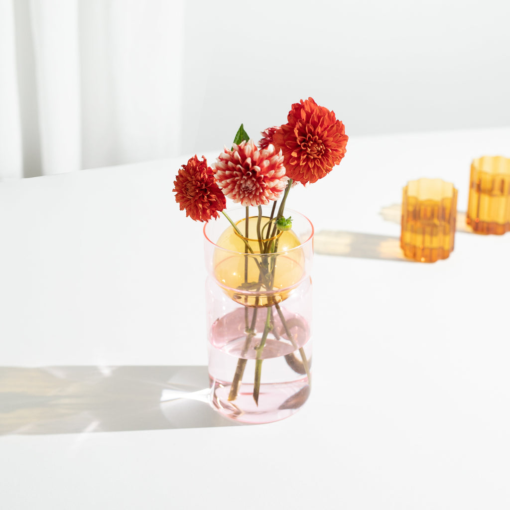 BALANCE VASE - PINK + AMBER