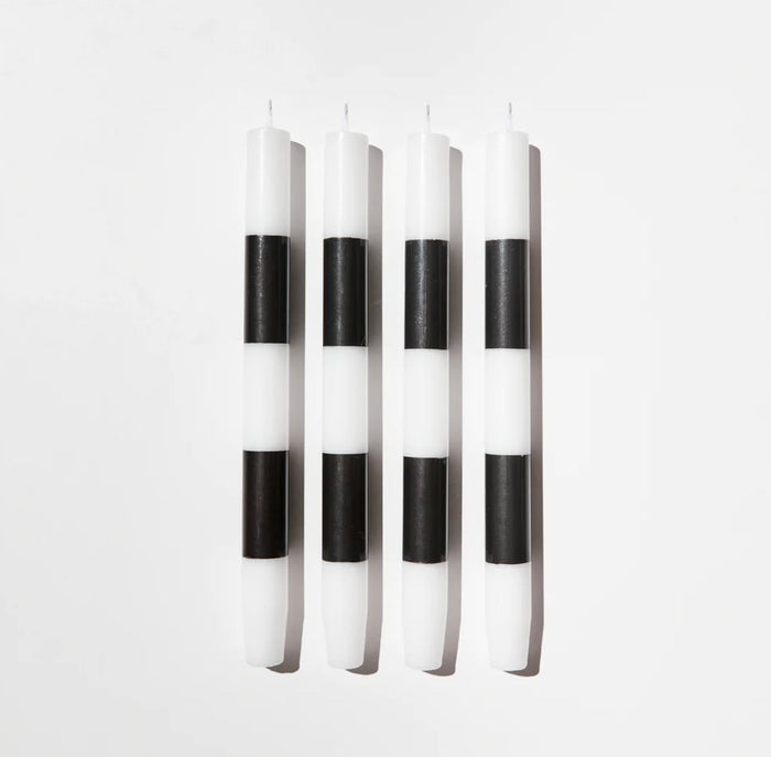FOUR x STRIPED CANDLES - BLACK + WHITE, fazeek, Mika and max