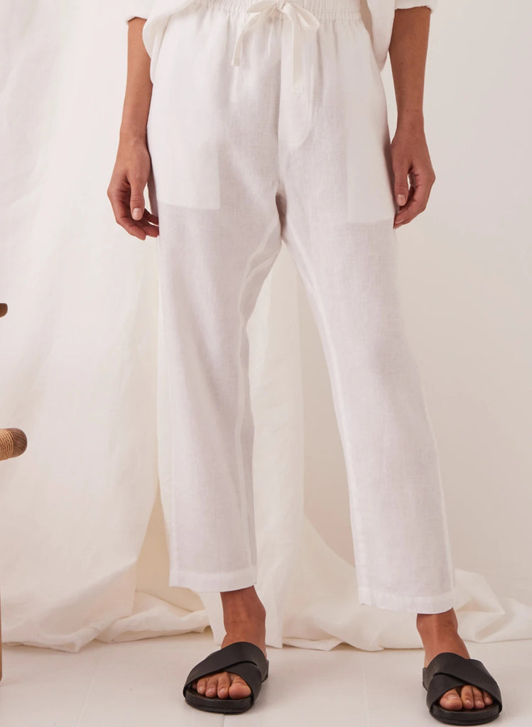 ANYA LINEN PANT WHITE