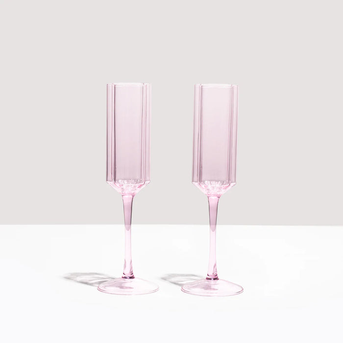 TWO WAVE FLUTES - PINK