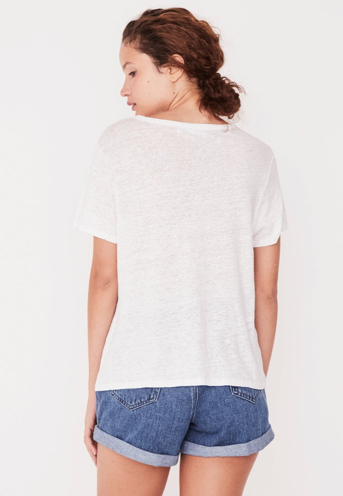 Linen Tee White, tee shirts, Assembly Label - Mika and Max