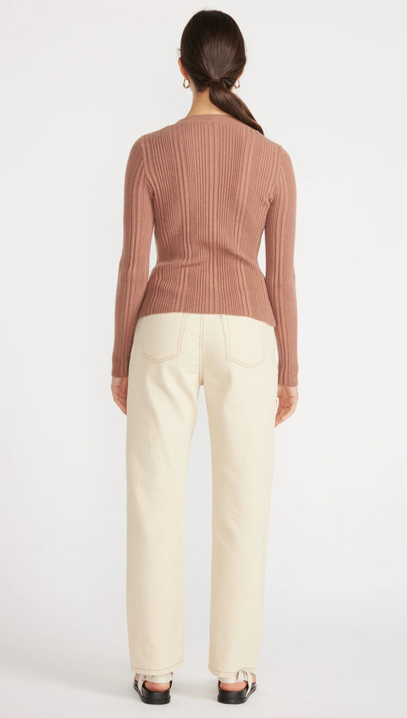 Zoey Ribbed Knit Top - Camel