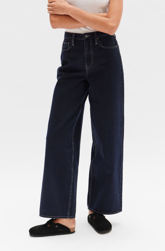 Wide Leg Jean Contrast Blue