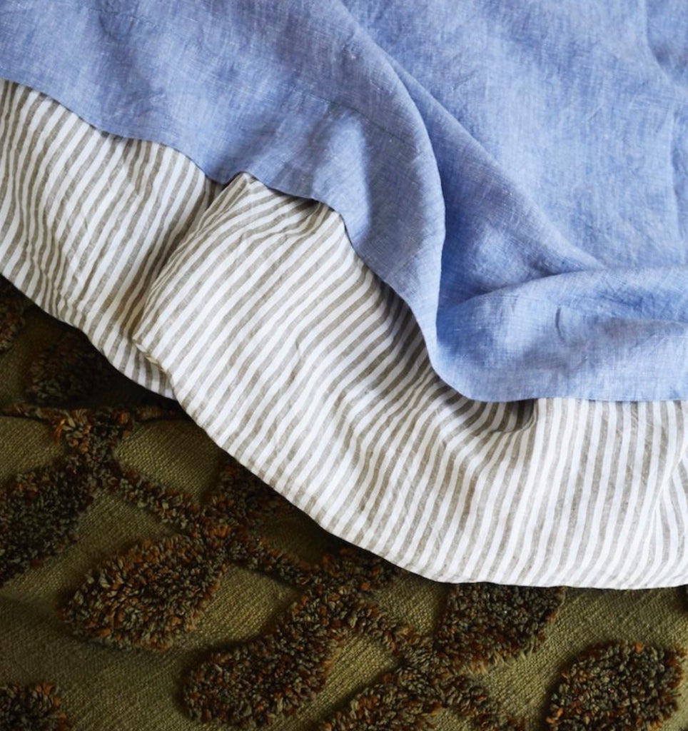 LINEN QUILT COVER - MOSS STRIPE QUEEN, Homewares, Sage and Clare - Mika and Max